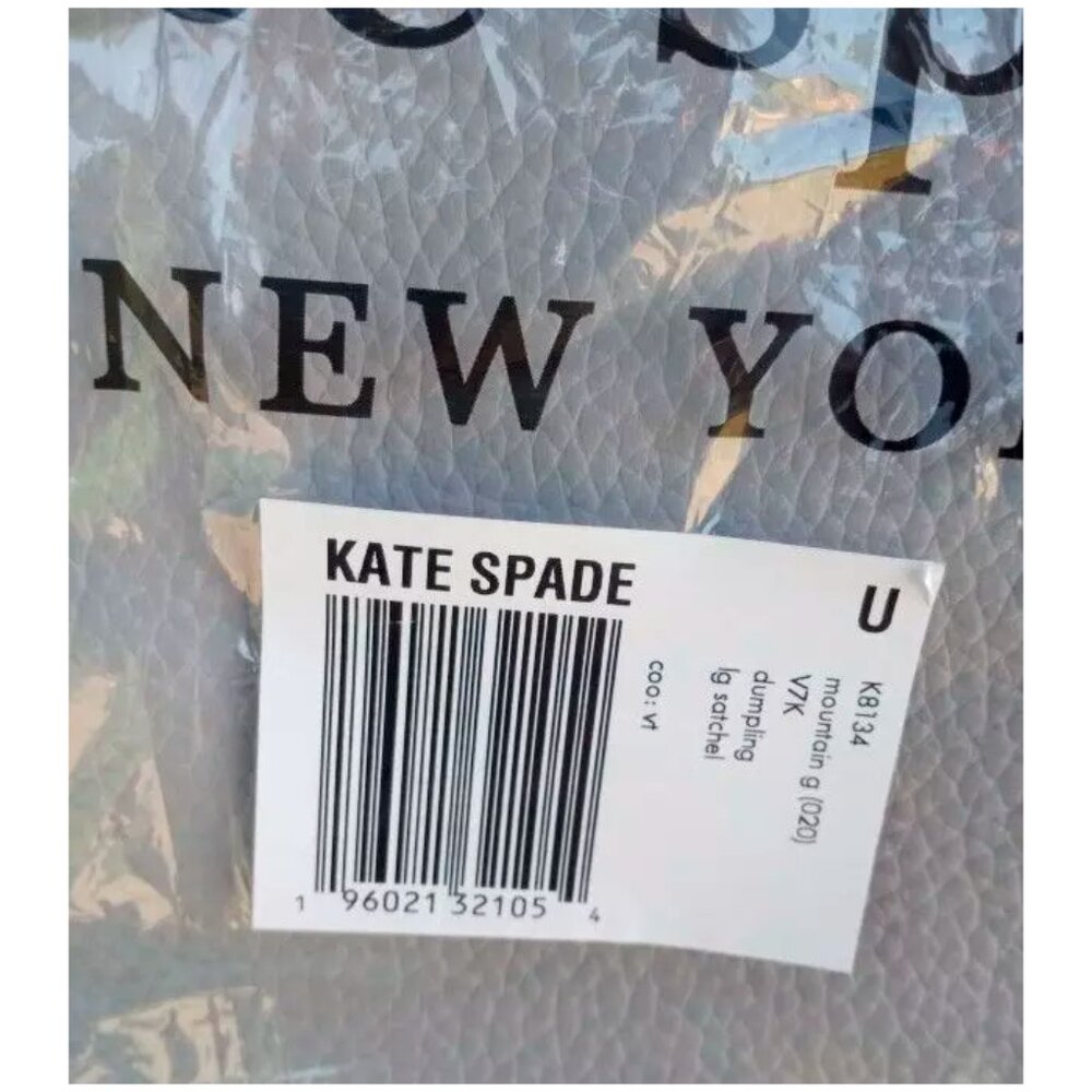 S Kate Spade Dumpling Large Gray Leather Satchel Bag K8134 Purse NWT $459 Retail - Picture 9 of 11